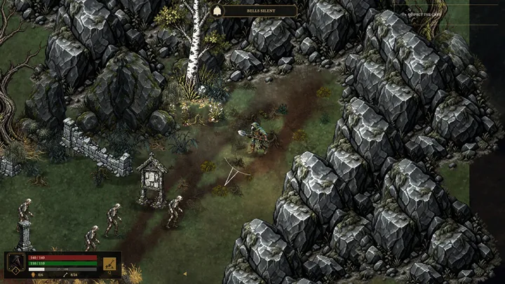 The Gravedigger moving through a rocky section of Blackwood Parish